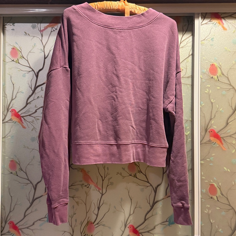 Free People Movement Purple Cropped Sweatshirt - Picture 3 of 4